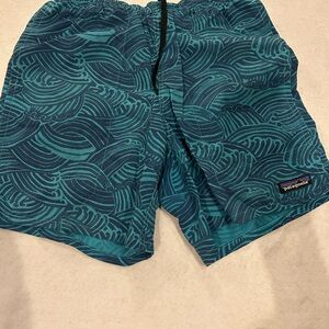 Patagonia men's Teal Wave-Pattern Shorts 2024